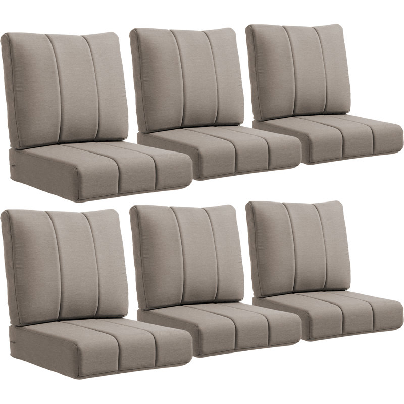Tracie 24"W X 24"D Outdoor Deep Seating Cushion Set For Patio Furiture, Gray, 6