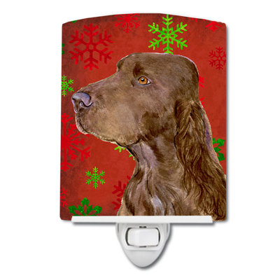Field Spaniel Snowflakes Holiday Christmas Ceramic Night Light