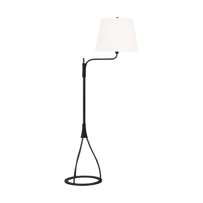 60" Adjustable White Arc Floor Lamp with Iron Base