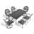 7-Piece All-Weather Cast Aluminum Dining Set, 2 Swivel Chairs,4 Dining Chairs And Rectangular Table With Black Frame-769816192