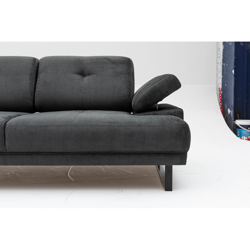 Canapé rembourré 78,3 po Philbert, 100 % polyester noir