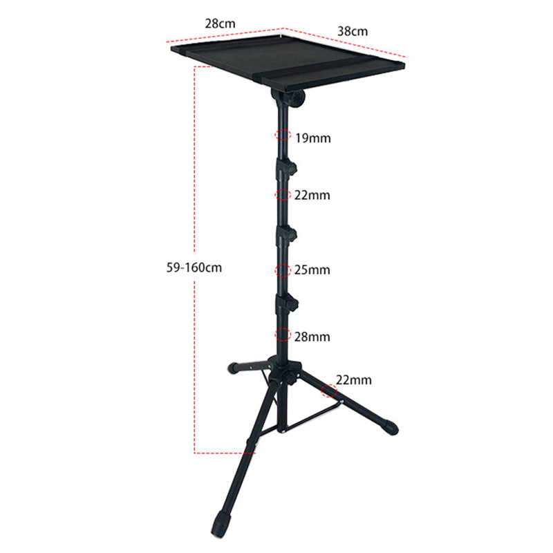Adjustable Height Projector Stand with Large Platform Foldable Laptop Tripod Stand for Office Home