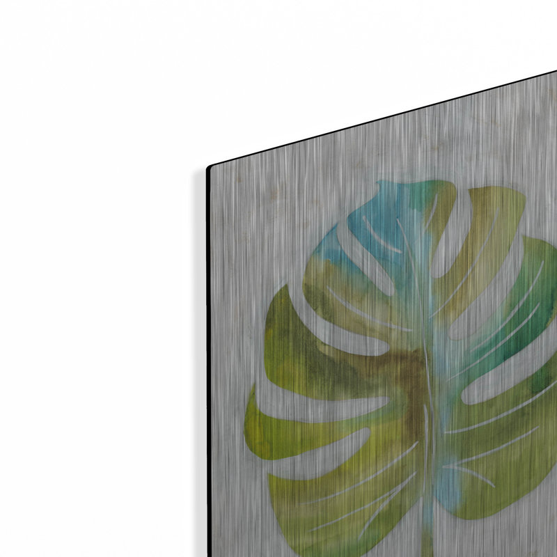  «Ocean Side Palms 3» par Chariklia Zarris, art mural en métal, 12 po x 16 po