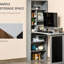 Bureau multifonctionnel avec tablette latérale et tableau d'écriture pliable en gris