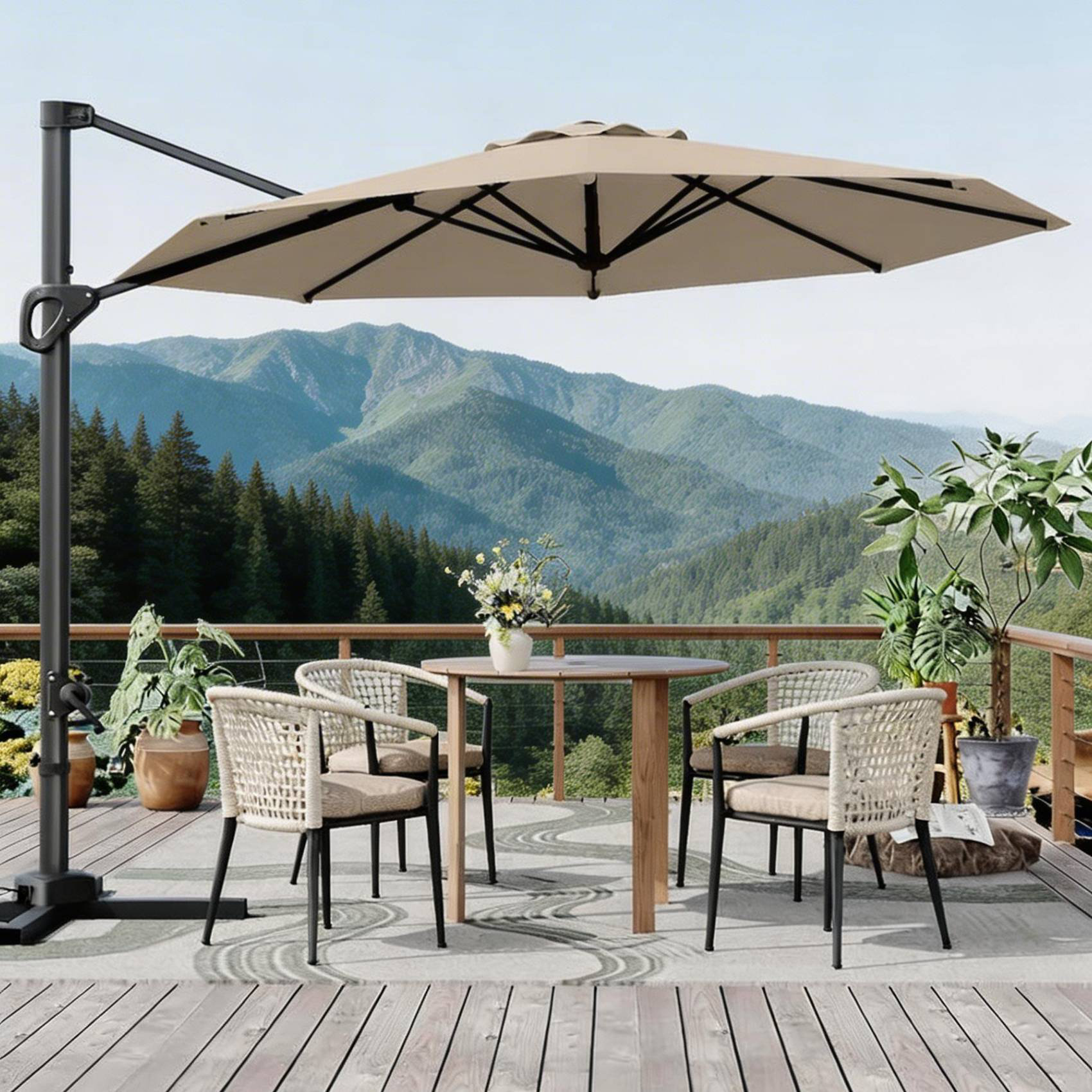 cantilever patio umbrella lights WestinTrends 10 ft Outdoor Solar LED with Base Weights, Dark Green Ideal for Off-Road and Trail Riding Size:9 ft-6 Ribs This large patio umbrella Amazon.com : Abba Patio