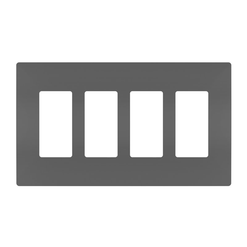 Radiant Black 4-Gang Screwless Polycarbonate Wall Plate