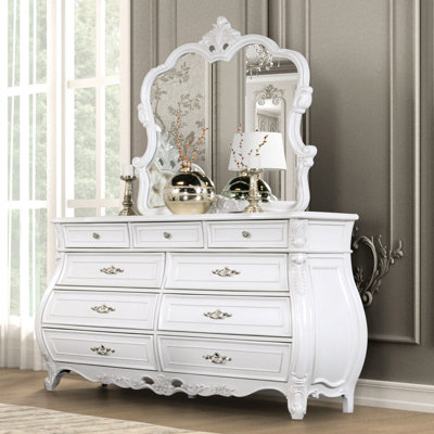 67.6" W Traditional Dresser, White