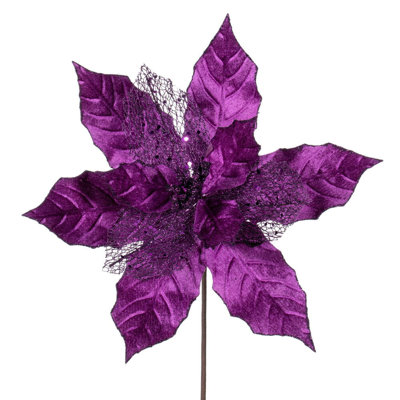 Tissu avec tige de poinsettia