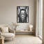Tableau sur toile représentant des arches en pierre patinée en noir et blanc-60203865