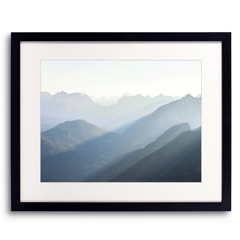 Dolomites, Italy, Hazy Light Print by Frank Peters, White, 17.25" H x 21.25" W x 0.88" D, Black Framed Paper