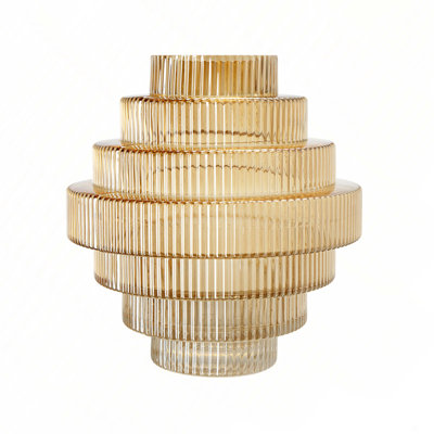 D9.1X9.8" Multi-Tiered Geometric Vase