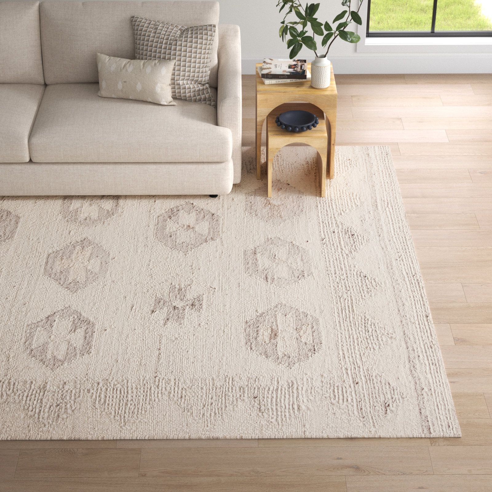 Hand-Woven Geometric Rug, Rectangle 8' x 10'