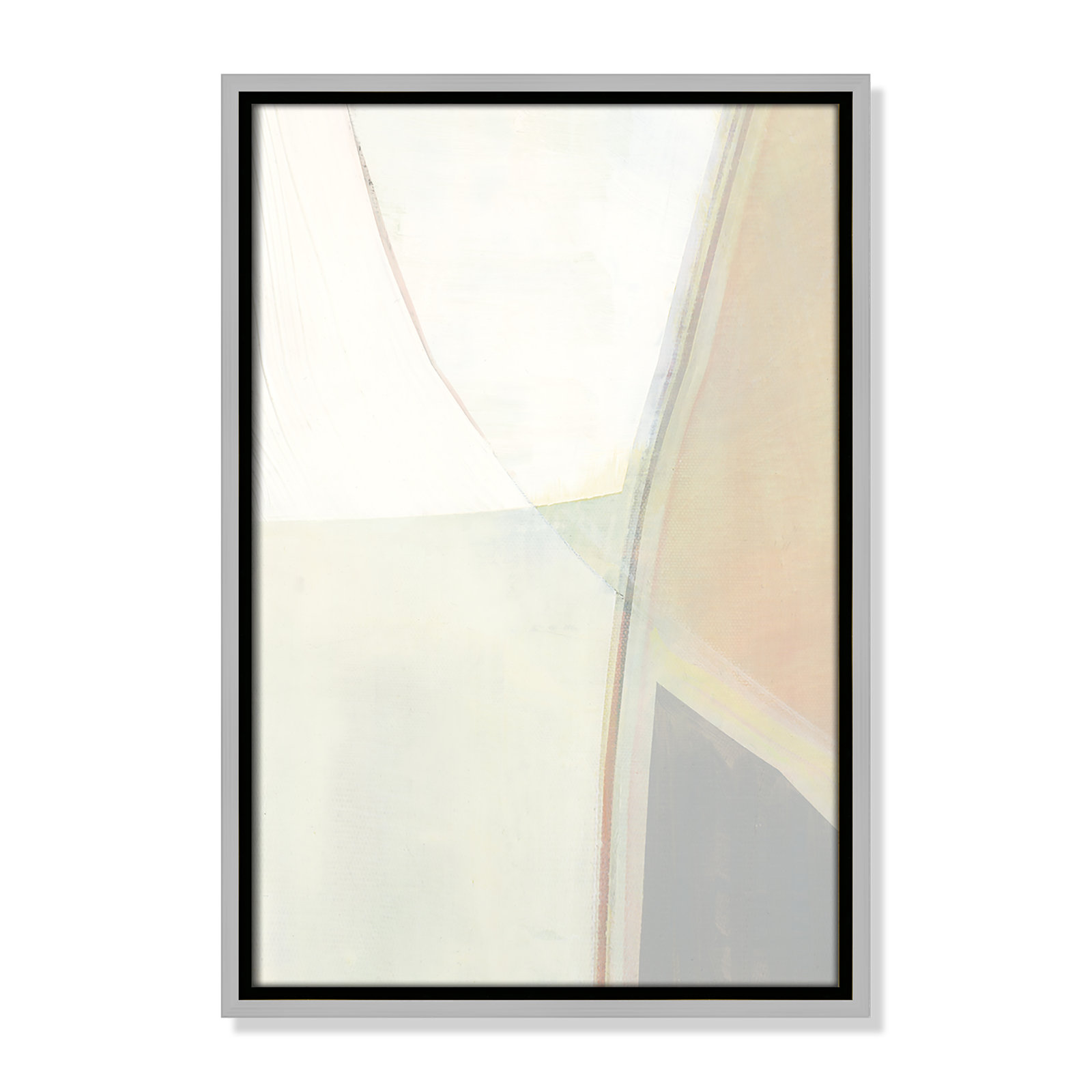 Alexandria "In Neutral II" Painting by Cartissi, 19.5" H x 13.5" W x 2" D, Silver Framed Canvas