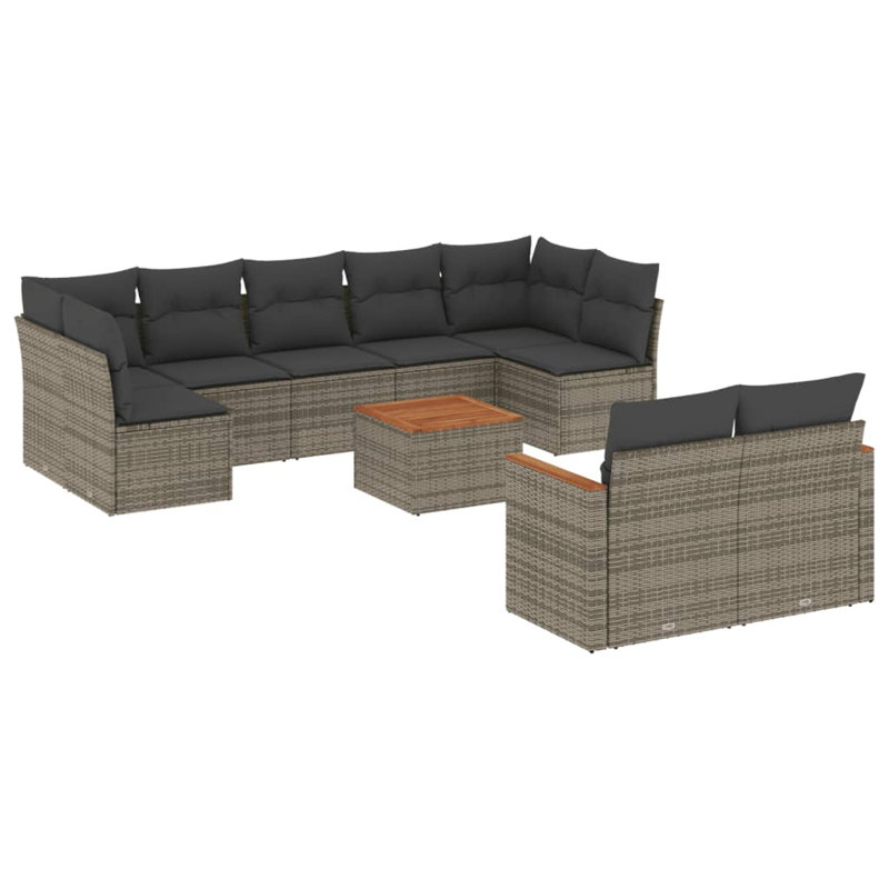 Ensemble de canapé de jardin Vidaxl gris pour canapé et table, gris foncé pour coussins
