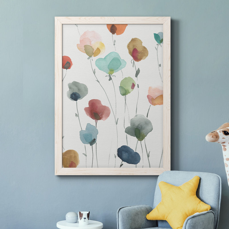 «Lollipop Garden I», peinture sur toile encadrée, Cadre blanc, H 44 po x l 31 po x P 1 po