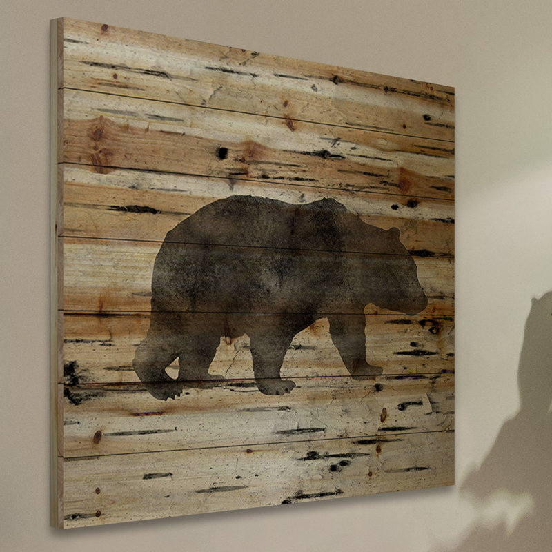 Bear Birch Bark par Amanda Greenwood - Impression sur bois, H 32 po x l 32 po x P 1,5 po