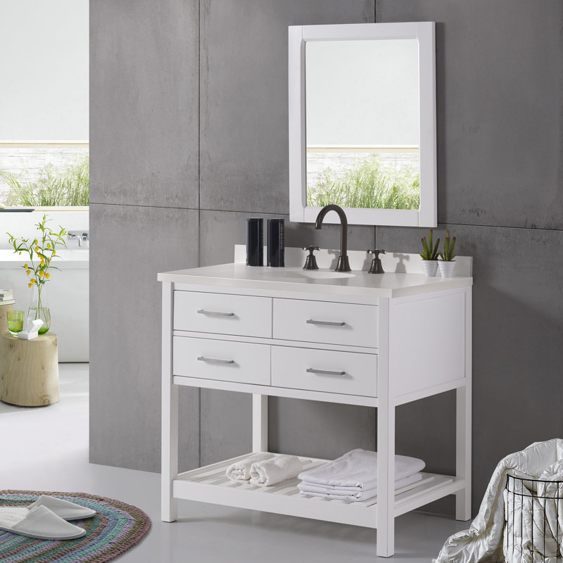 Williamsburg Traditional 36" Pine Vanity Cabinet with Nickel Hardware