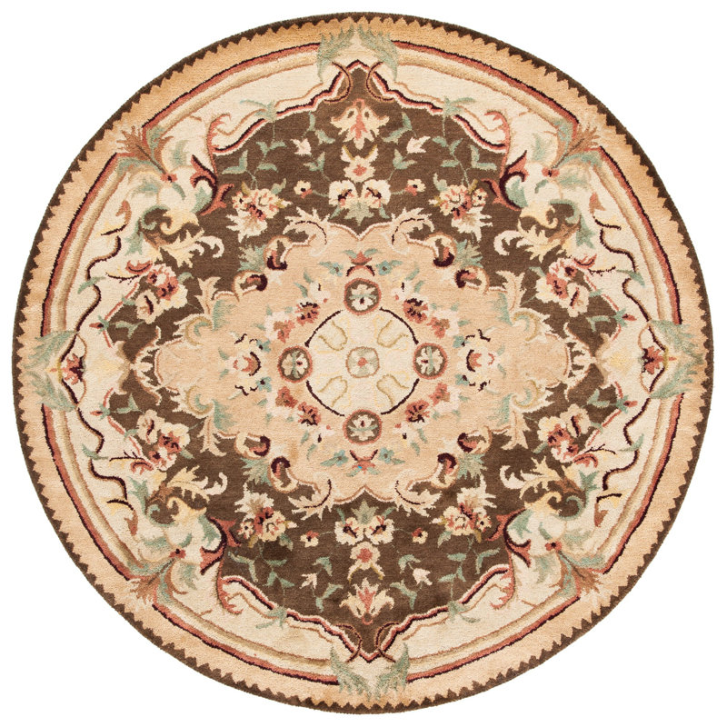 Tapis oriental en laine touffeté à la main Bedgood, Rond 4 pi