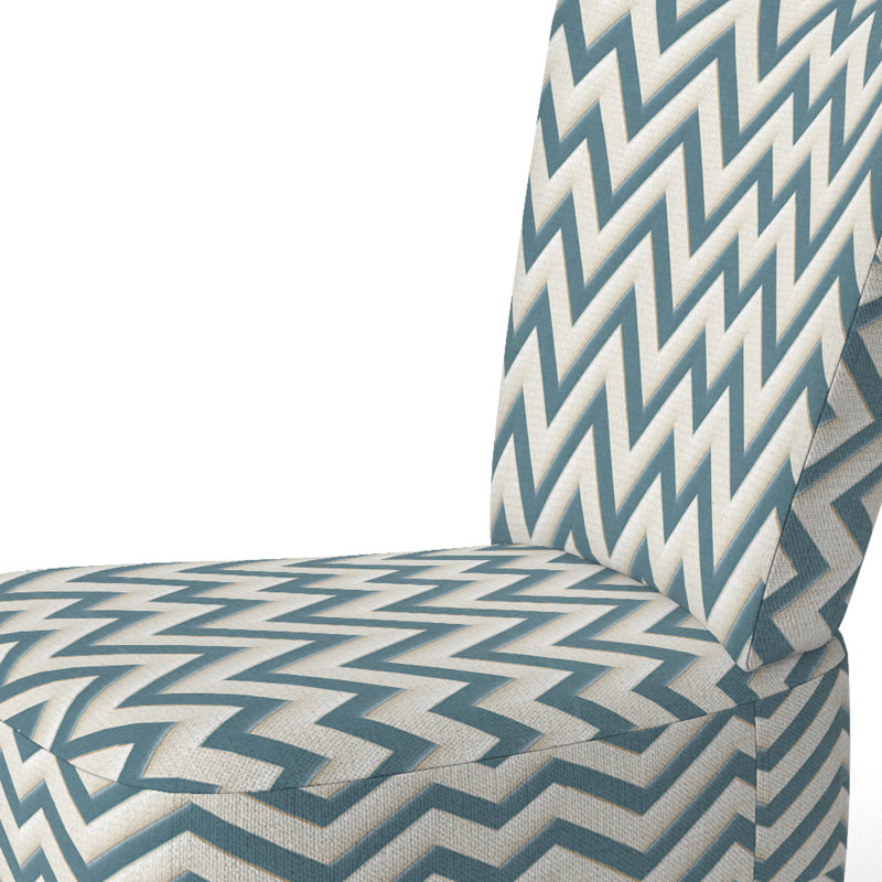 Chaise d'appoint large 27,5 po Roussel, Mélange de polyester bleu sarcelle / blanc