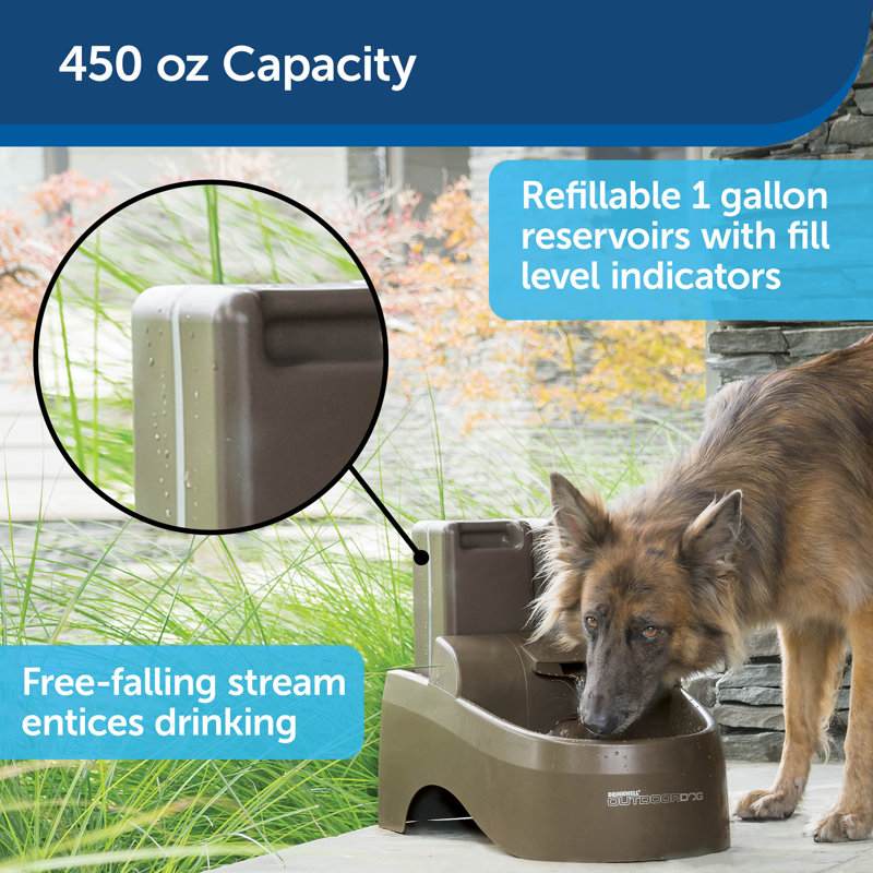 Large Capacity Taupe Outdoor Dog Water Fountain