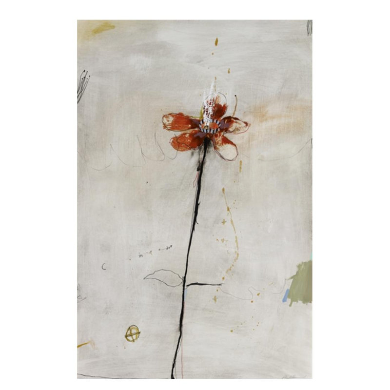 Red Fern II Painting by Leftbank Art, Knife Gel, 61" H x 40" W