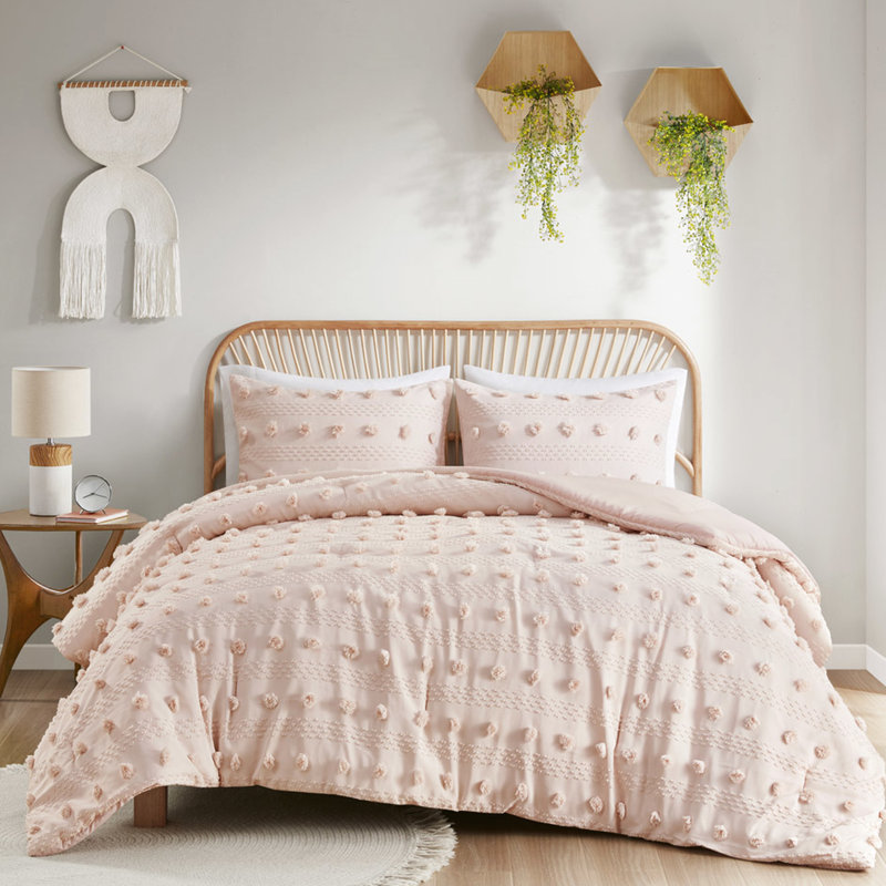 Lit simple / simple TG - rose, accents, édredon rose lavable à la machine et taie décorative avec,, Rose