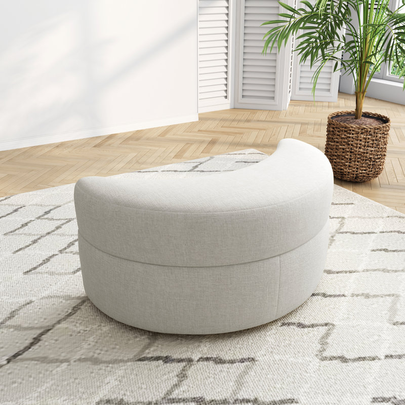 Repose-pieds demi-lune, Chenille beige
