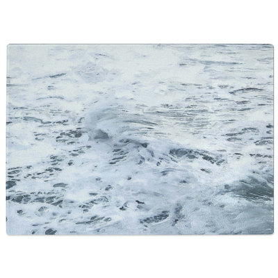 Tempered Glass Waves in White Cutting Board