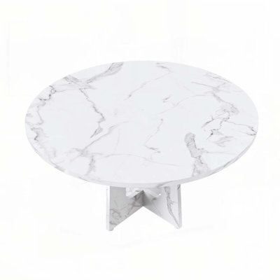 47.24" Round Dining Table,Farmhouse MDF Table