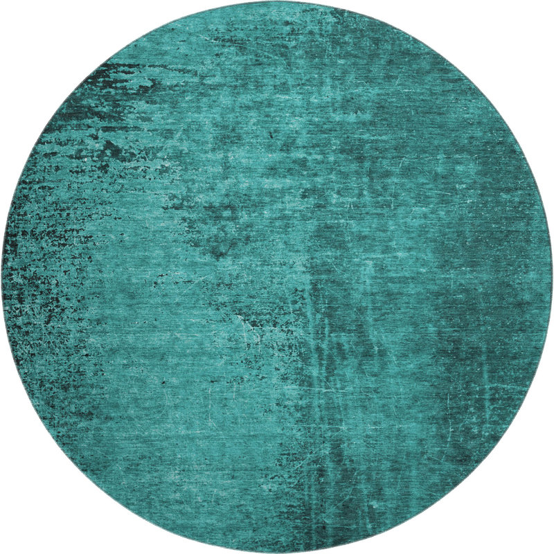 Premium Machine Washable Cerrito AMF554 Teal Rug, Round 8'