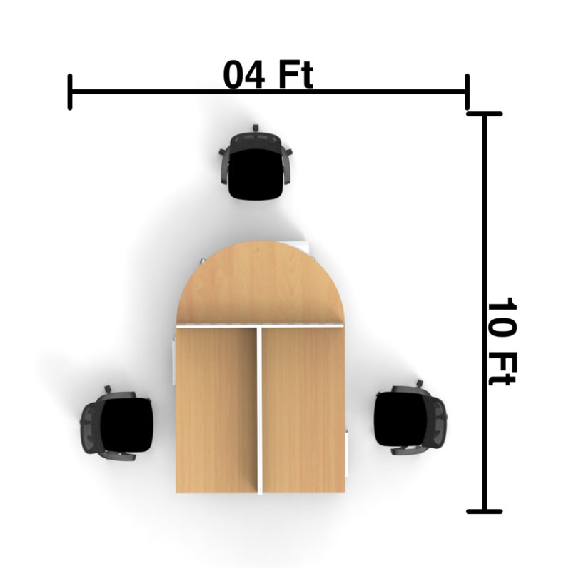 90'' Half-circle Conference Table, Beech