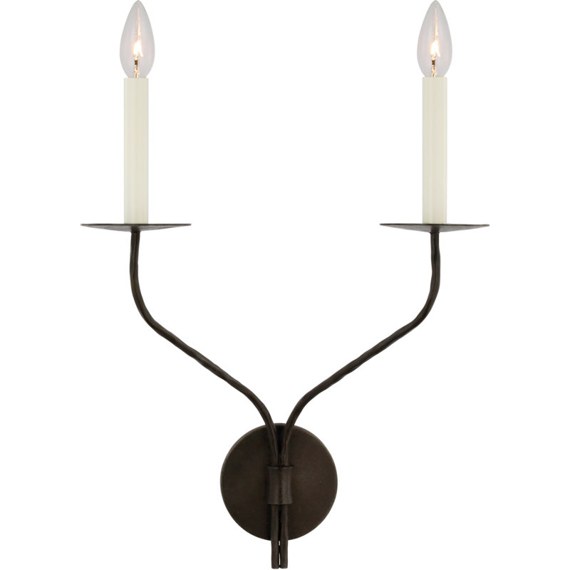 Ian K. Fowler Belfair Large Double Sconce, Aged Iron