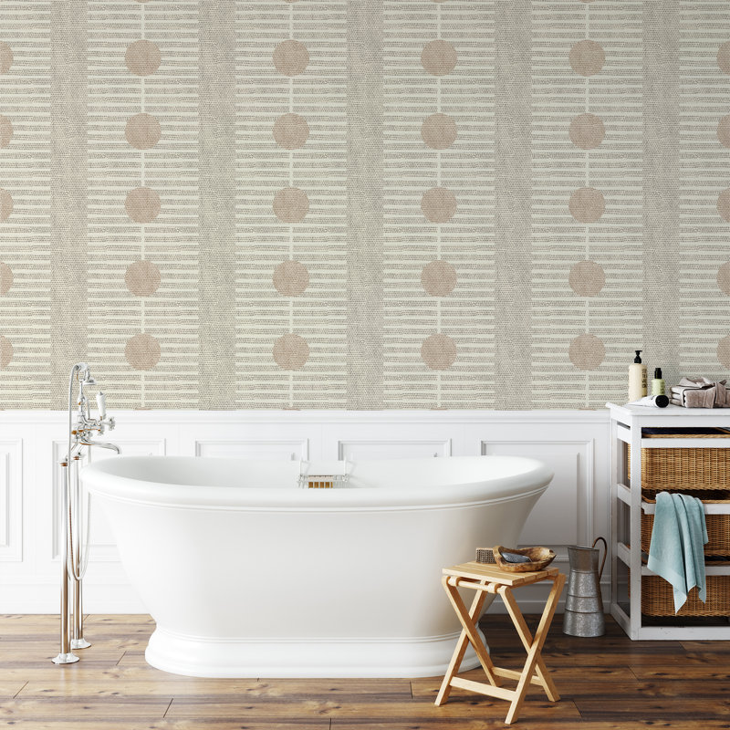 Nomalanga 10' L x 25" W Wallpaper Roll, Linen, Self-adhesive