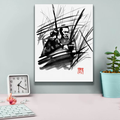 «Combat Dans Les Herbes» par Pechane, art mural sur toile