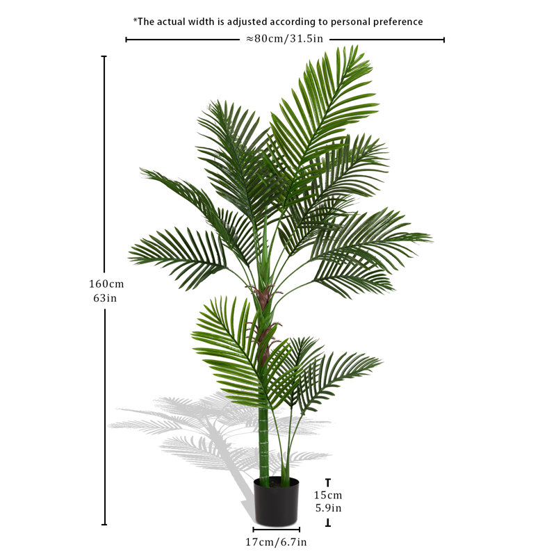 Palmier artificiel vert 63 po en pot