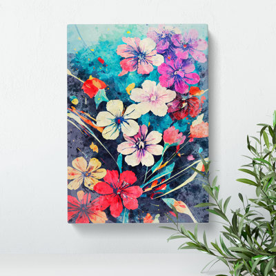 Watercolour Flowers No.1 - Wrapped Canvas