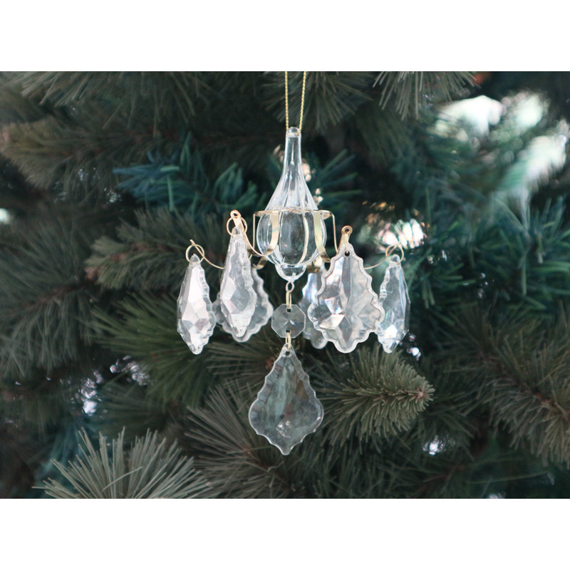 Ornement en forme de lustre en forme de cadre, Transparent / Argent