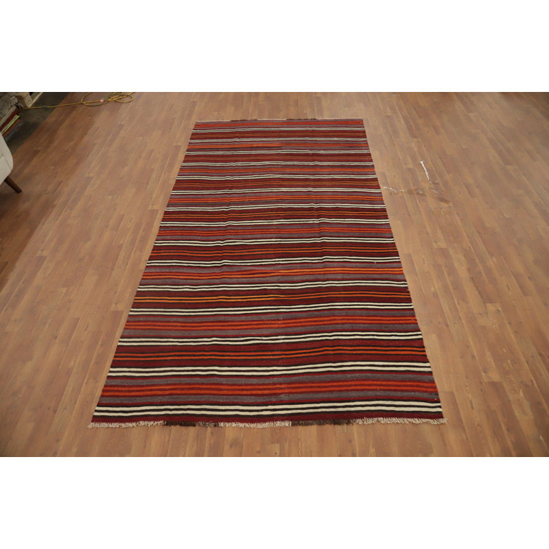 Tapis rayé en laine 5 x 5