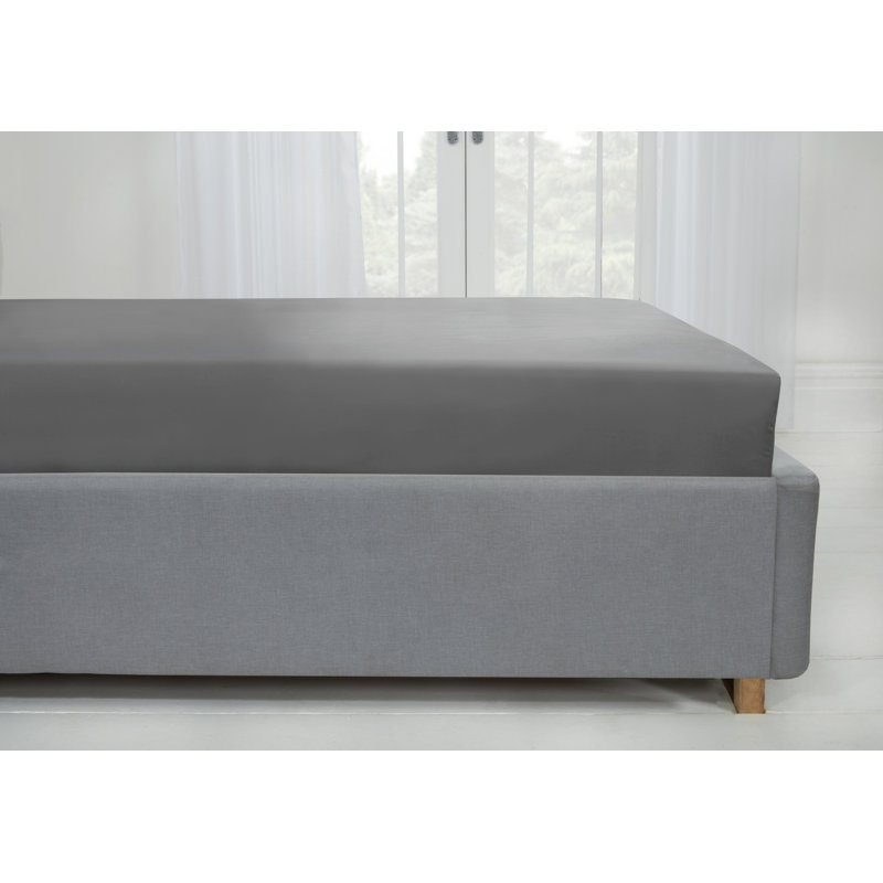 Kirke Flannel Fitted Sheet, Double (4'6), Grey