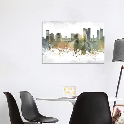 Honolulu Skyline by WallDecorAddict - Wrapped Canvas Print
