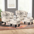 25.5" W Modern Minimalist Upholstered Barrel Chair And Ottoman (Set of 2)