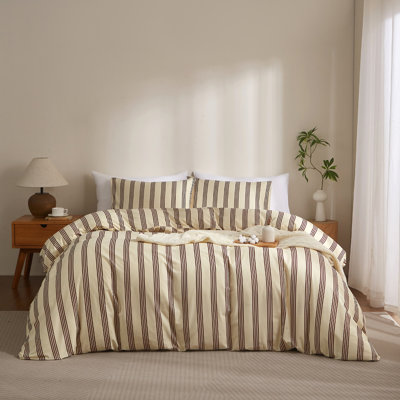 Vintage 3-Piece 100% Cotton Duvet Cover Set With Pillow Shams