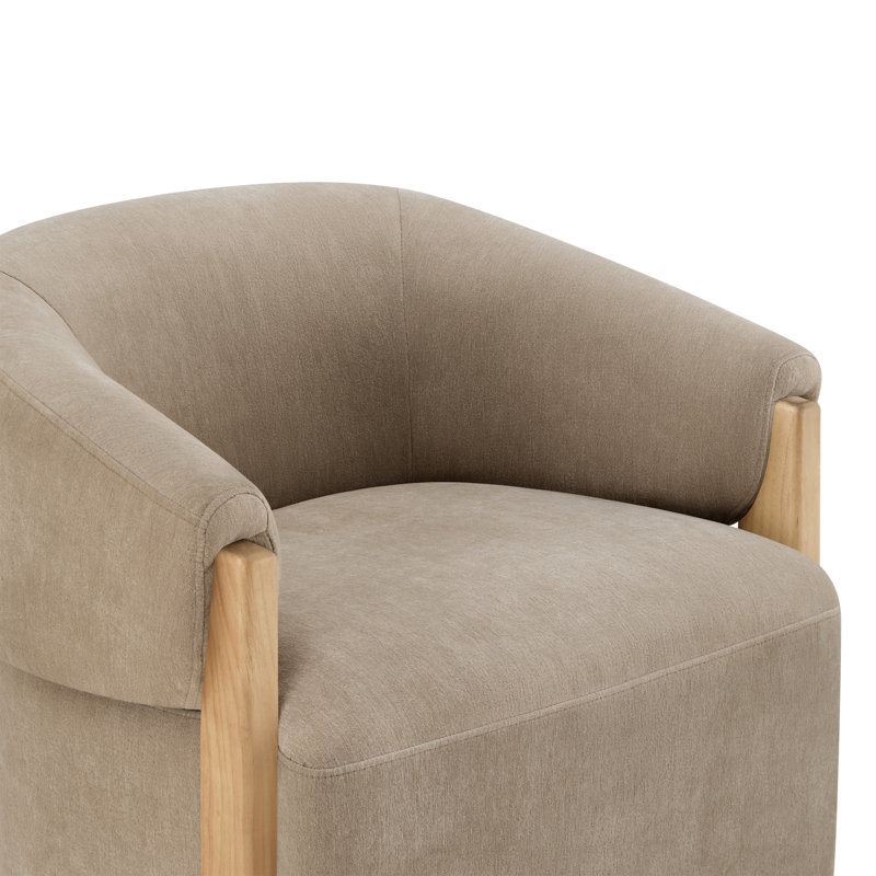 Fauteuil d'appoint pivotant rembourré Denice Longfield, Chenille Capri Wicker Performance
