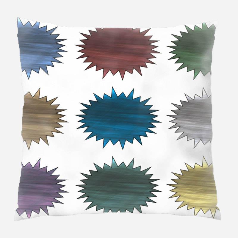Coussin décoratif burst Pilkington, Or / gris / bleu, Microsuède, Intérieur