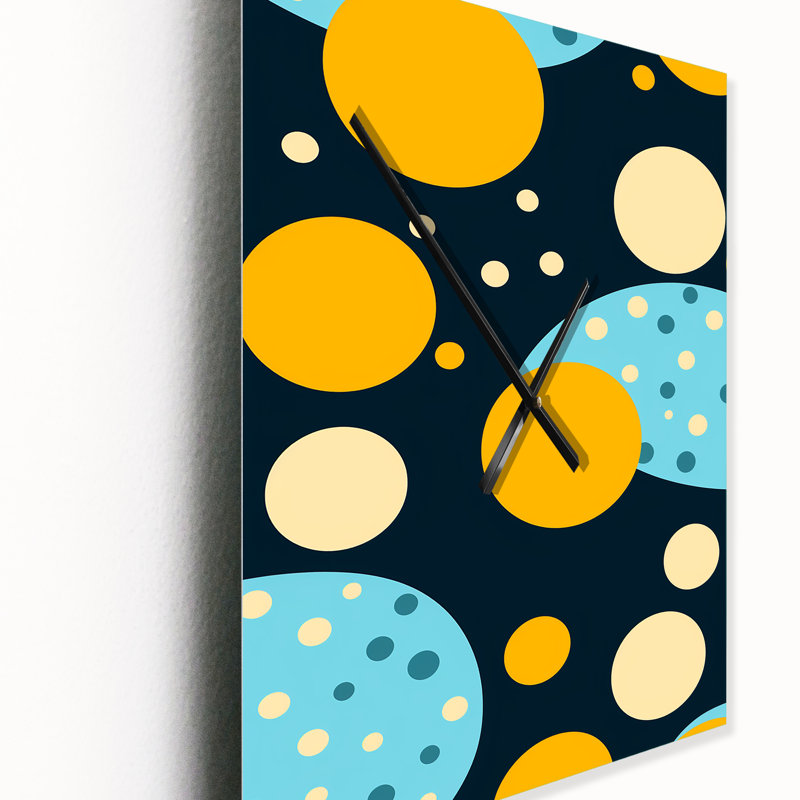 Summers Day abstrait circulaire rétro géométrique - horloge murale moderne géométrique, H 40 po x l 30 po x P 1 po