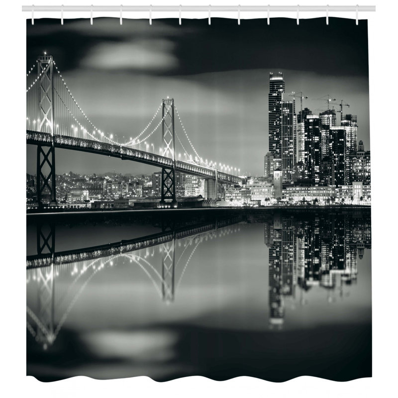 Shower Curtain with Hooks Included, 70" H x 69" W