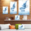 «Blue Paint Spalshés in Water», impression sur toile tendue-29490923