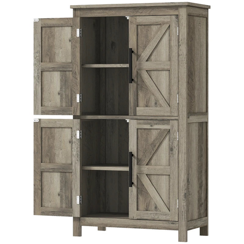 Armoire de rangement Rustic Home, Gris clair