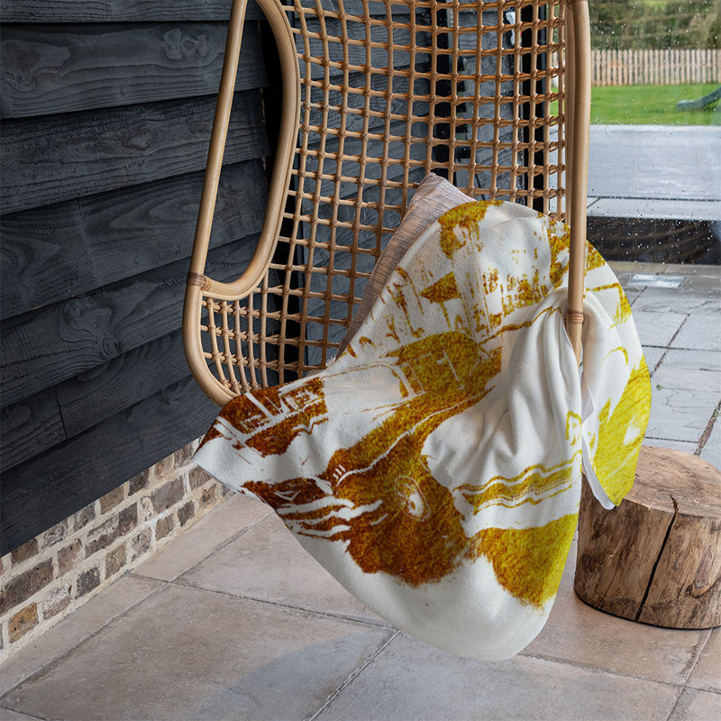 Resendiz Quilted Throw Blanket, Gold