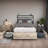 Bed Frame, Storage Headboard With Charging Station, Solid And Stable, Noise Free, No Box Spring Needed, Easy Assembly-1206485630-1180491496